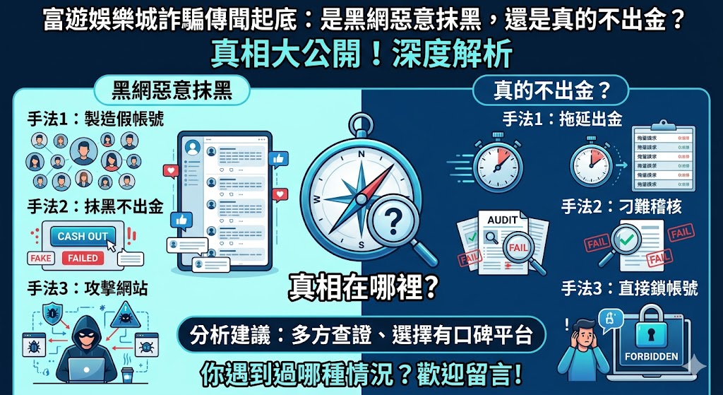 富遊娛樂城詐騙傳聞起底:是黑網惡意抹黑,還是真的不出金?